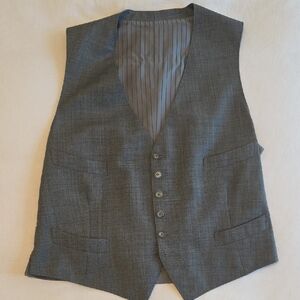 Tom Ford Charcoal Gray Vest, 4 Pocket, 6 button, 58 IT 46 US
